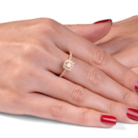 Diamantový prsteň z ružového zlata - Ellowyn