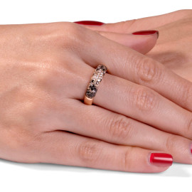 Diamantový prsteň z ružového zlata - Eudora