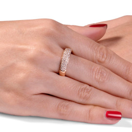 Diamantový prsteň z ružového zlata - Lysandra