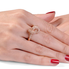 Diamantový prsteň z ružového zlata - Rosalinde