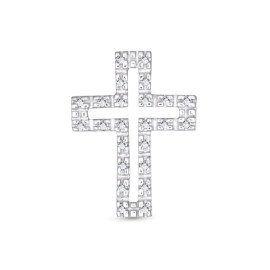 Diamantový prívesok z 18k bieleho zlata v motíve krížika - Kennedy
