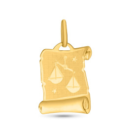 Prívesok zo žltého zlata v tvare platničky znamenie Váhy - Mary