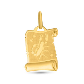 Prívesok zo žltého zlata v tvare platničky znamenie Rak - Rose