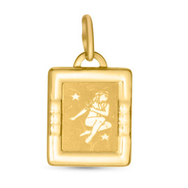 Prívesok zo žltého zlata v tvare platničky znamenie Panna - Ivy