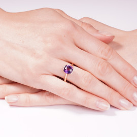 Diamantový prsteň z ružového zlata - Raelynn