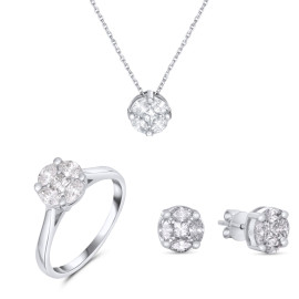 Diamantový set šperkov z bieleho zlata - Mia