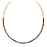 Diamantový náhrdelník z ružového zlata so zafírmi - Cressida