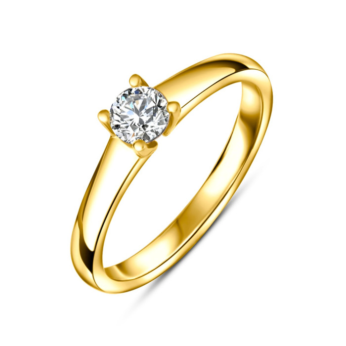 Diamantový zásnubný prsteň zo žltého zlata - Euphemia
