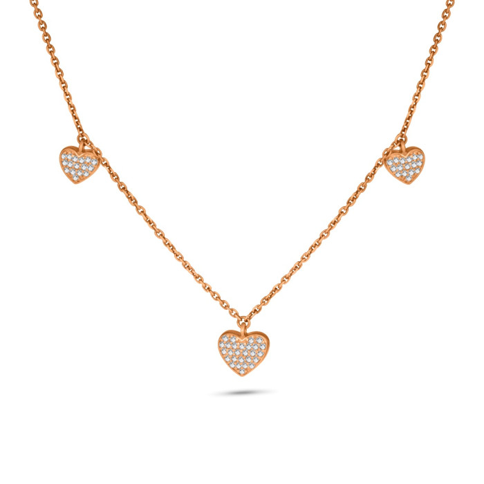 Diamantový náhrdelník z ružového zlata - Jolene 