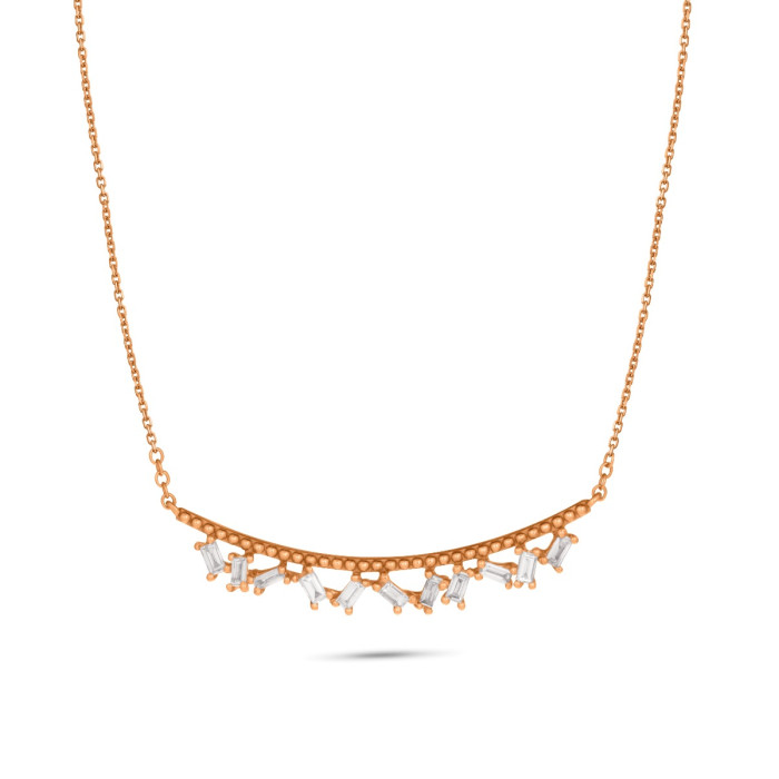 Diamantový náhrdelník z ružového zlata - Léonie 