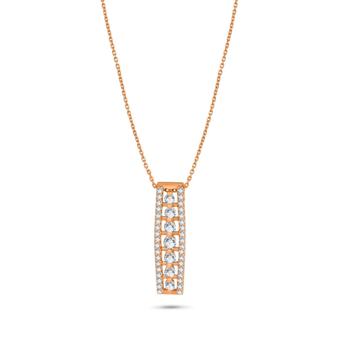 Diamantový náhrdelník z ružového zlata - Lilou