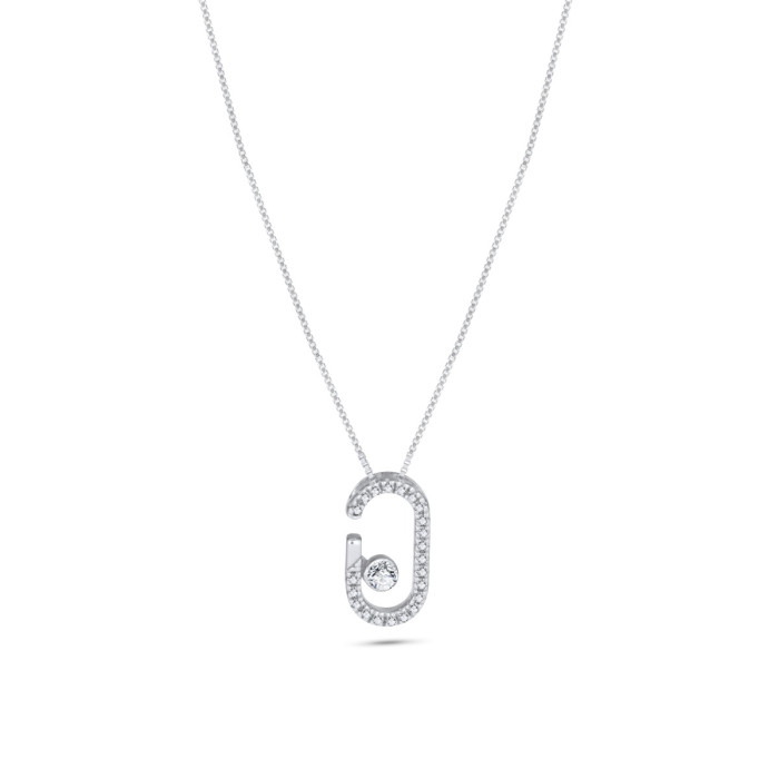 Diamantový náhrdelník z bieleho zlata - Fleur 