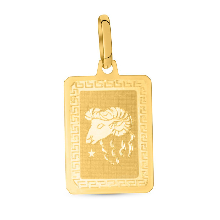 Prívesok zo žltého zlata  znamenie Baran v tvare platničky - Madelyn
